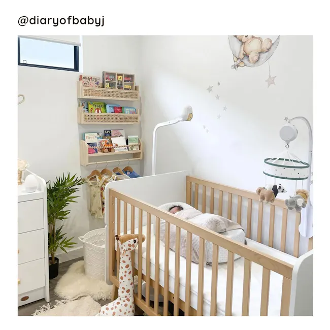 Natty Boori Cot Bed - Barley & Almond - 3 - Wooden crib, nursery, baby room, toddler bedroom, nursery decor, child's room