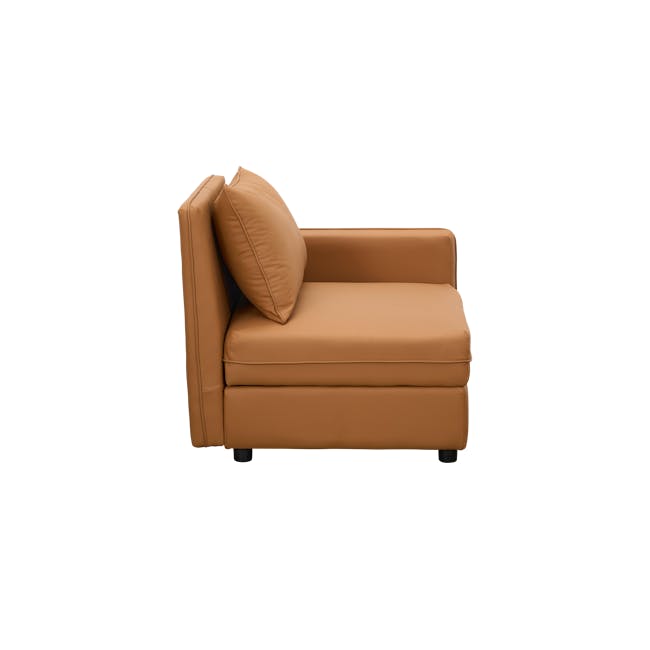 Cameron 3 Seater Storage Sofa - Tan (Pet Friendly) - 10 - Brown leather sofa, modern design, comfortable seating, minimalist