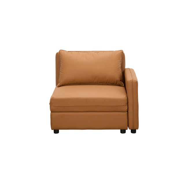 Cameron 4 Seater Storage Sofa - Tan (Pet Friendly) - 26 - Brown leather sofa, minimalist design, comfortable cushions, soft