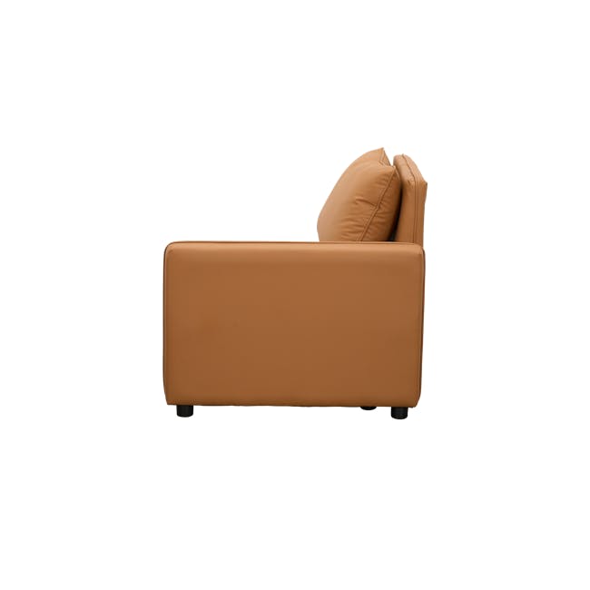 Cameron 4 Seater Storage Sofa - Tan (Pet Friendly) - 27 - Brown leather sofa, modern design, comfortable seating, minimalist