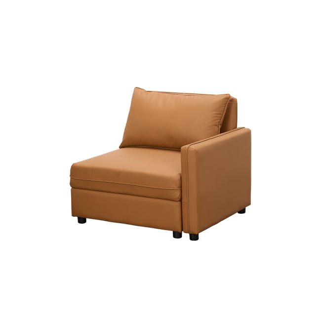 Cameron 4 Seater Storage Sofa - Tan (Pet Friendly) - 29 - Brown leather sofa, modern design, comfortable seating, cushioned