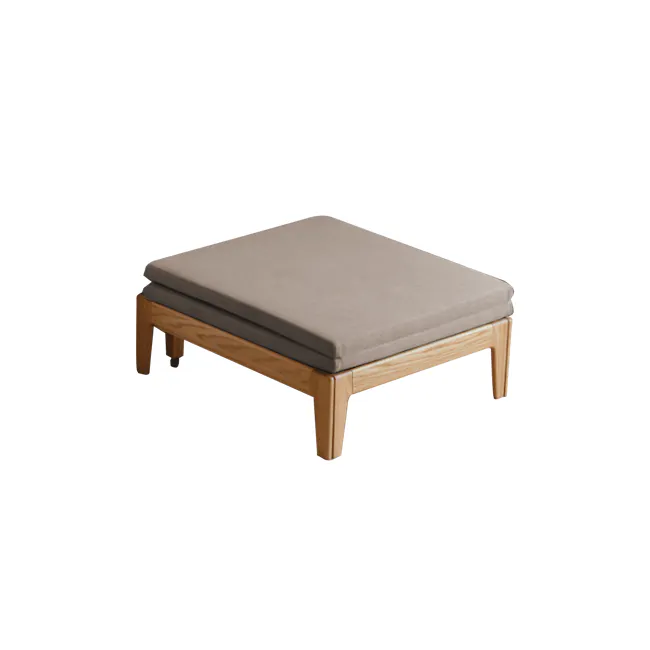 Mariel Lounge Sofa Bed - Chestnut - 1 - Wooden bench, minimalist design, light brown upholstery, simple structure, sturdy