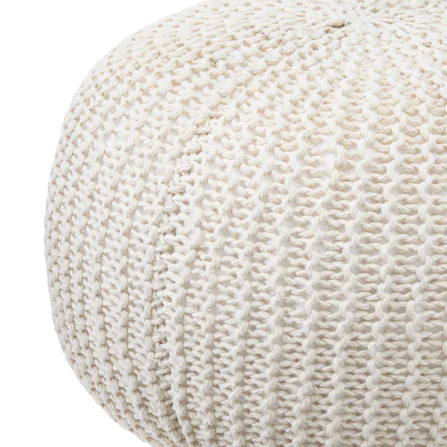 Moana Knitted Pouf - Cream - 6
