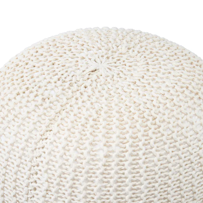 Moana Knitted Pouf - Cream - 7