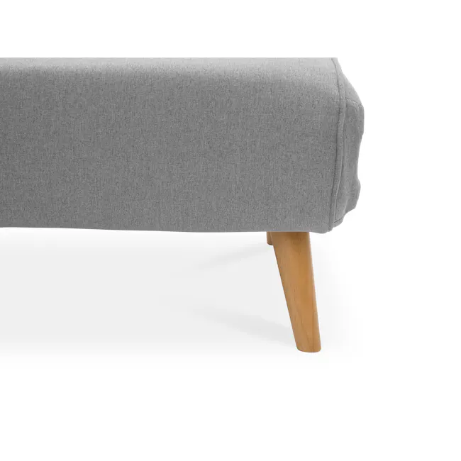 Noel 2 Seater Sofa Bed - Harbour Grey - 21 - Gray upholstered bench, wooden legs, minimalist design, soft fabric