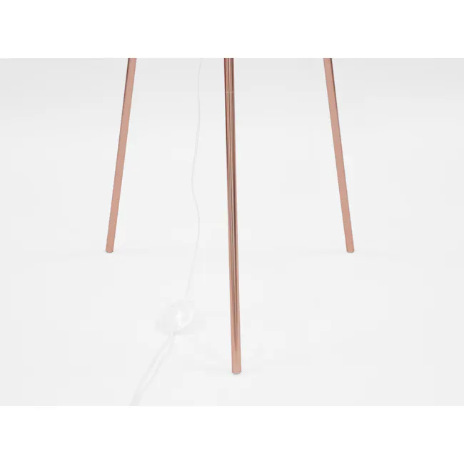 Isabella Floor Lamp - White, Brass - 4 - Copper-colored table legs, minimalist design, sleek lines, modern aesthetic