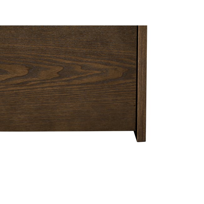 Cassius 2 Drawer Queen Bed in Walnut, Shark Grey with 2 Kyoto Top Drawer Bedside Tables in Walnut - 10