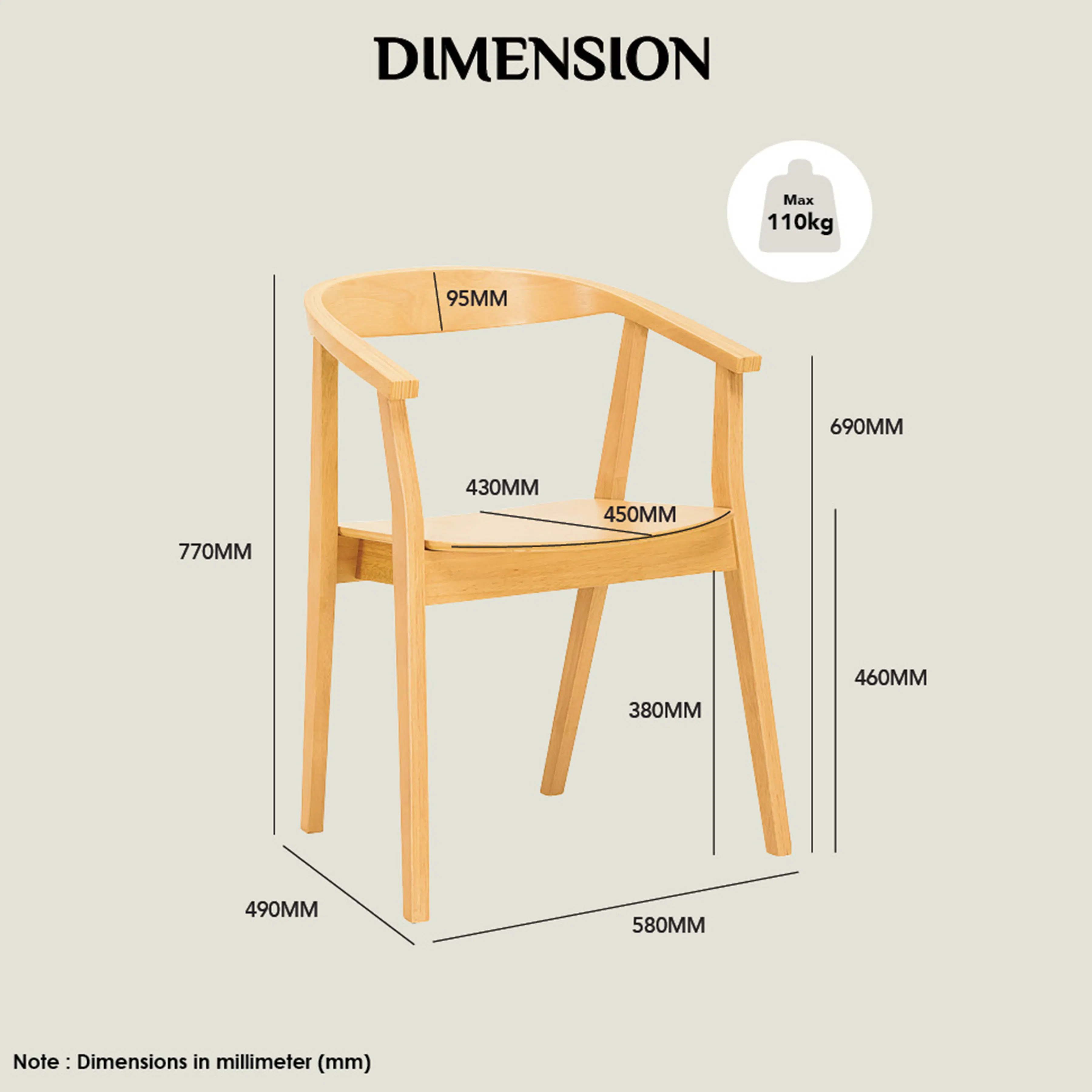 (As-is) Greta Chair - Natural - 17 - 13