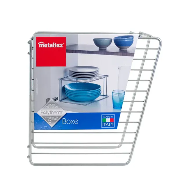 Metaltex Boxe 1 Tier Corner Rack - Silver - 4 - Metaltex, Double Protection, Polytherm, Guarantee 5 Years, Made in Italy