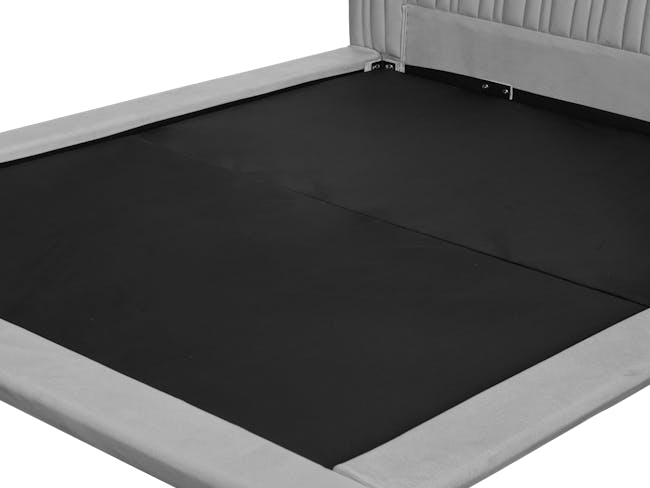 Delia Floating Queen Bed - Mid Grey Velvet (Spill Resistant) - 6