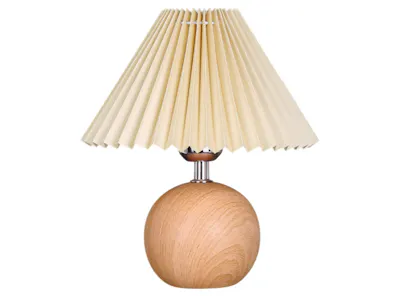 Tavian Pleated Table Lamp - Oak