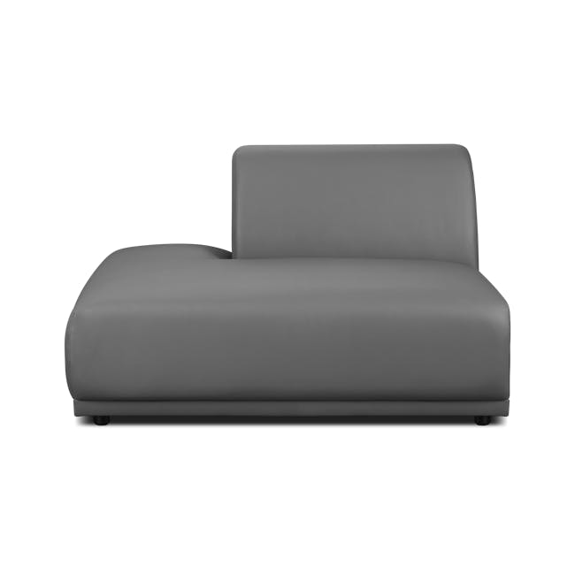 Milan 4 Seater Corner Extended Sofa - Smokey Grey (Faux Leather) - 14