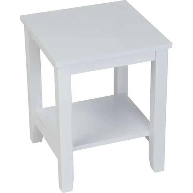 Elina Side Table - White - 6 - White minimalist table, simple design, clean lines, modern aesthetic, functional storage