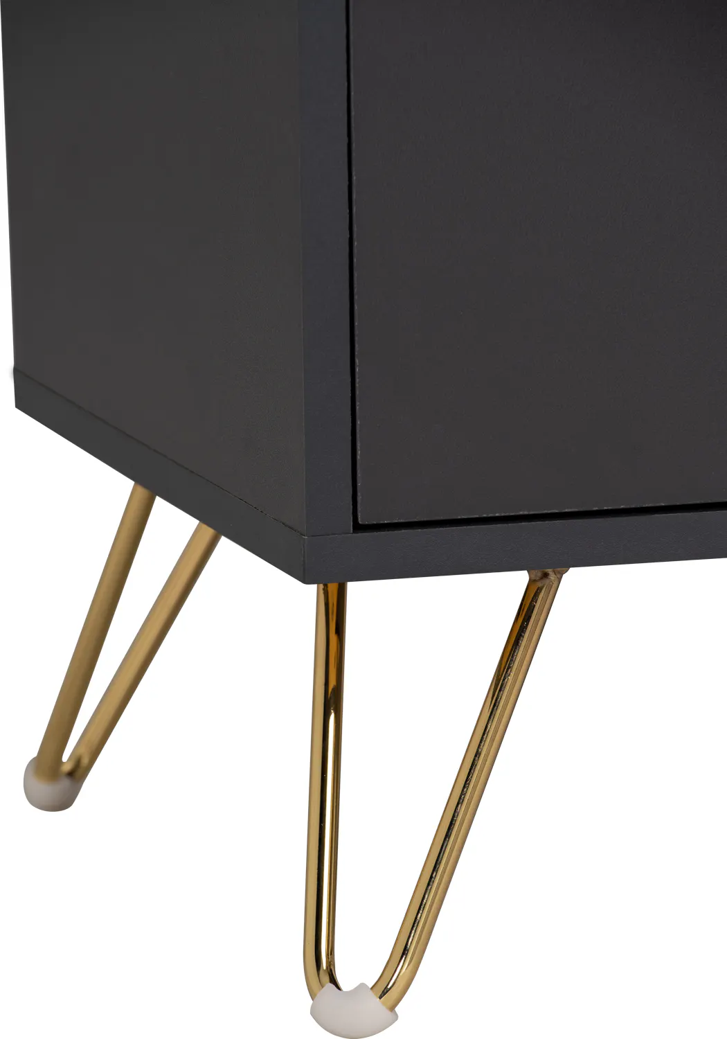 Volos TV Console 1.8m - 13 - modern side table, gold metal legs, minimalist design, sleek black top, elegant furniture