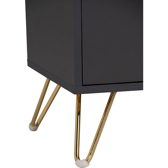 Volos TV Console 1.8m - 13 - modern side table, gold metal legs, minimalist design, sleek black top, elegant furniture