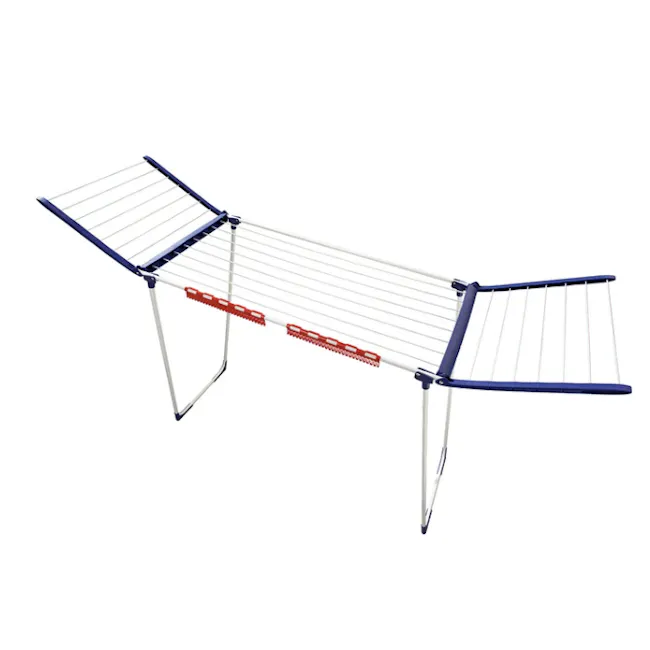 Leifheit Pegasus Maxx Clothes Dryer - 3 - Wireless drying rack, foldable design, blue and white color scheme, adjustable
