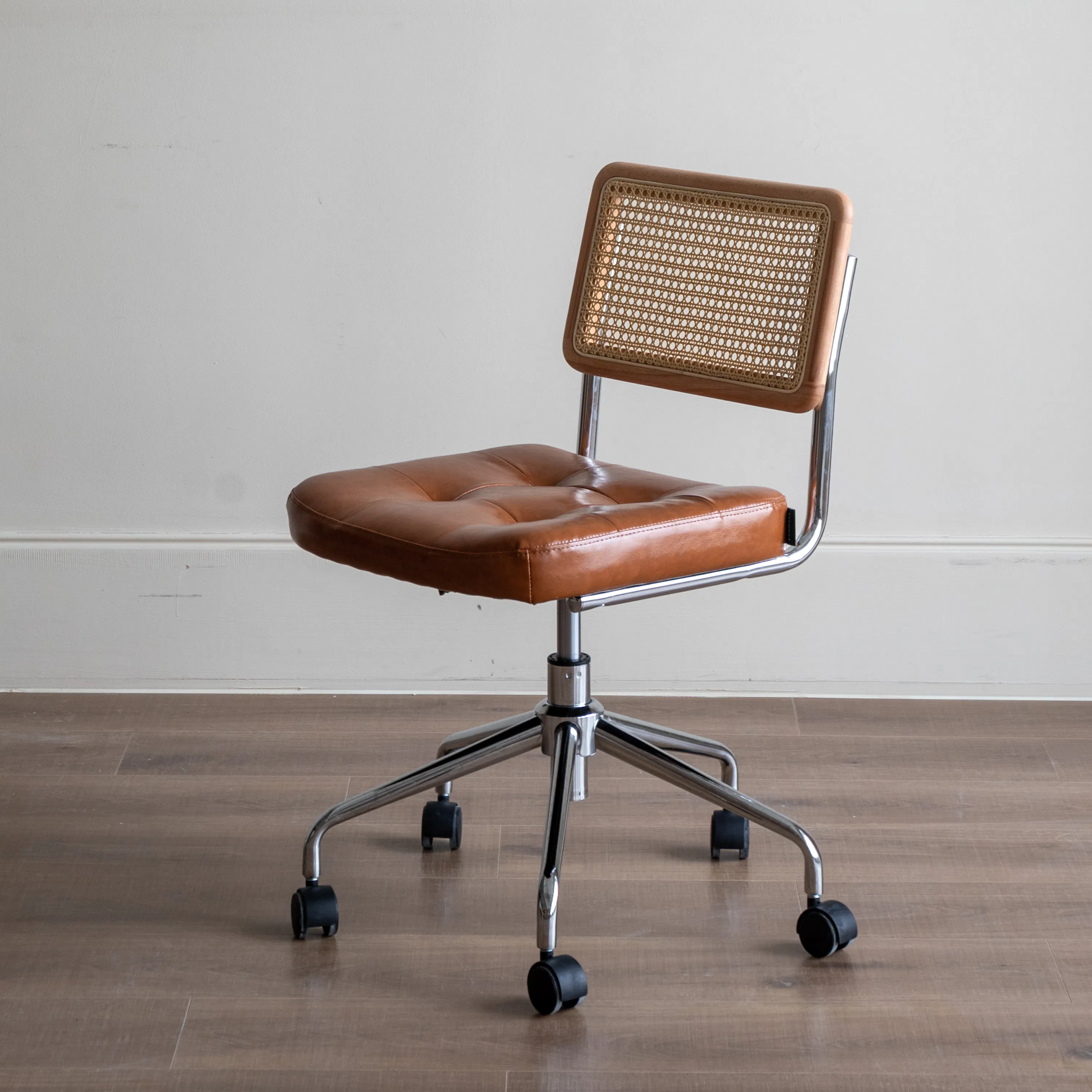 Sayle Mid Back Office Chair - Tan (Faux Leather) - 7