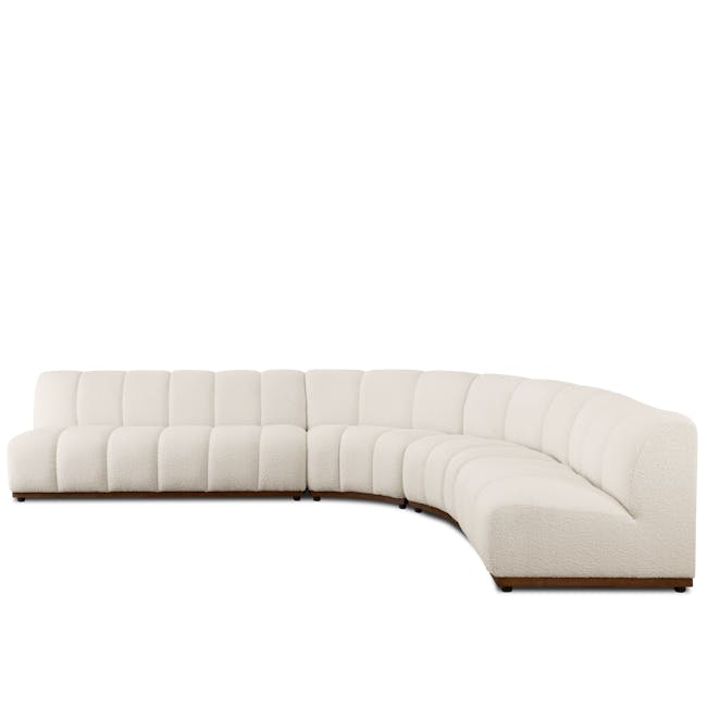 Cosmo Chaise Sectional Sofa - White Boucle (Spill Resistant) - 0