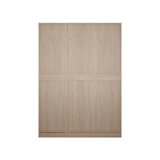Lucca 3 Door Wardrobe 2 - Graphite Linen, Herringbone Oak - 4