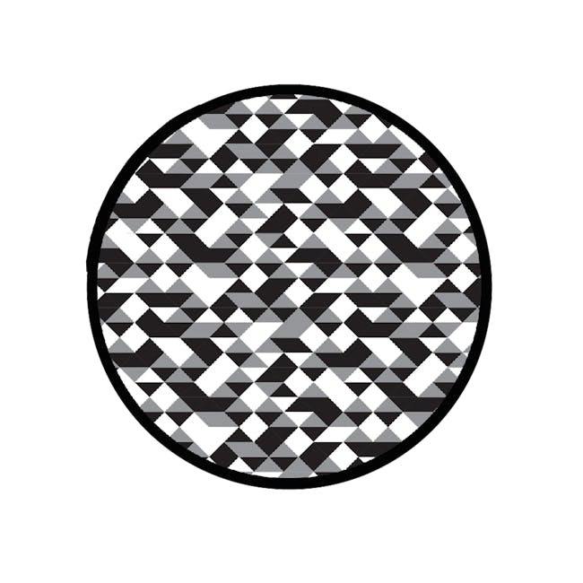 Diamond Round Reversible Mat - Black - 0