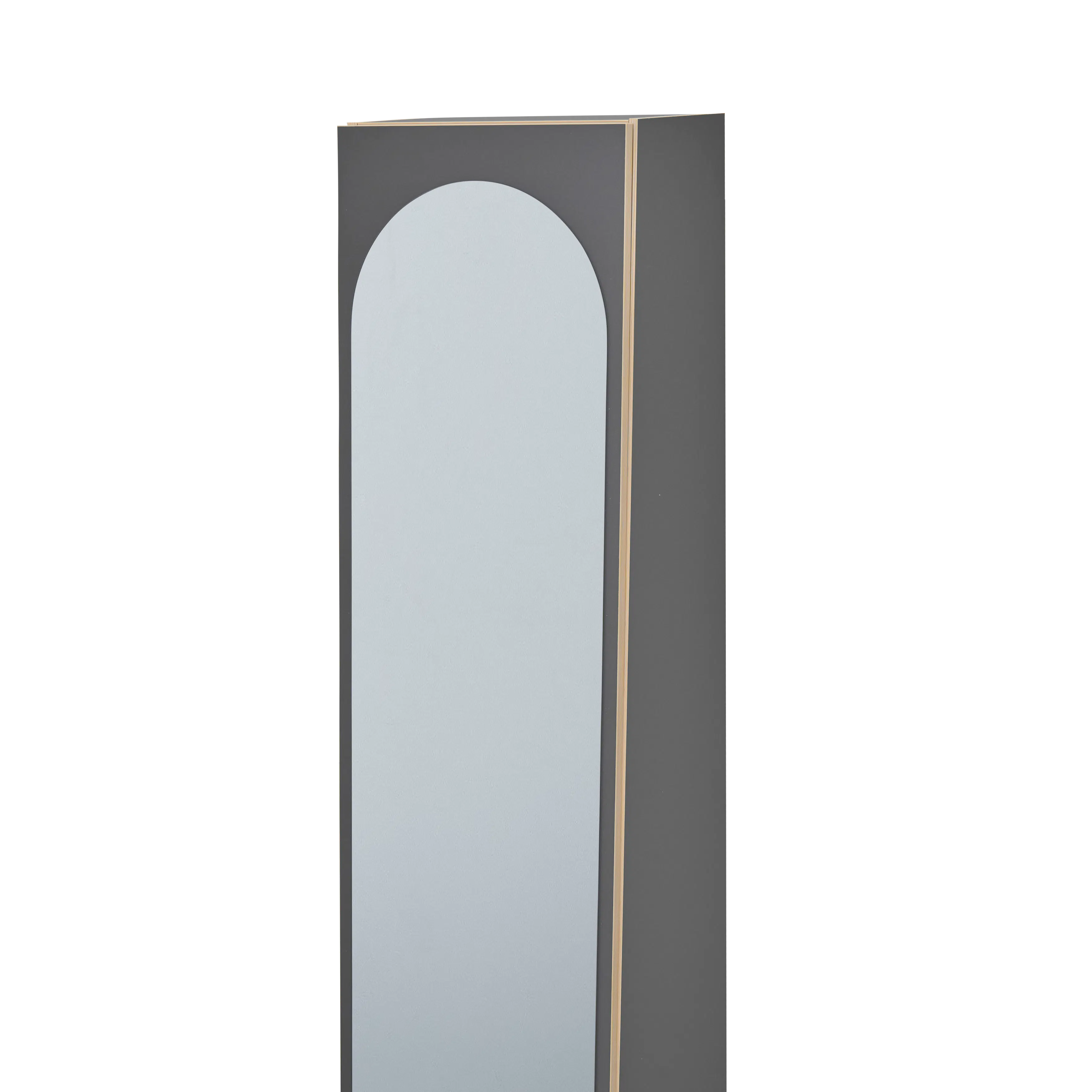 Kira Standing Floor Mirror with Storage (2 Sizes) - Charcoal - 10