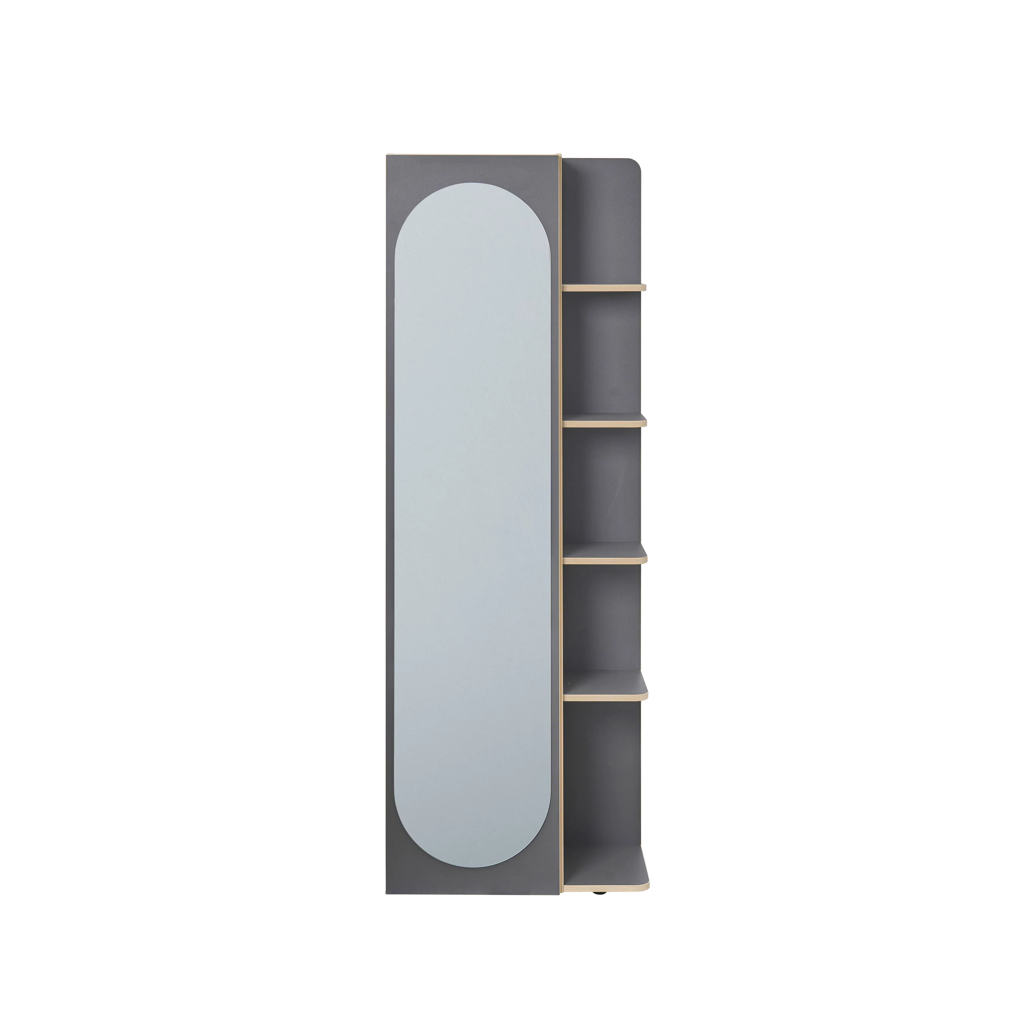 Kira Standing Floor Mirror with Storage (2 Sizes) - Charcoal - 18