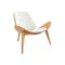 (As-is) Logan Lounge Chair - Oak, White (Genuine Leather) - 0