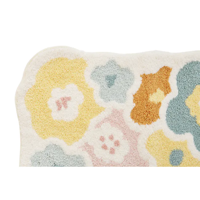 Botanical Floor Mat - Bloom - 2 - Soft, fluffy, multicolored, textured, plush, decorative, playful, vibrant, whimsical