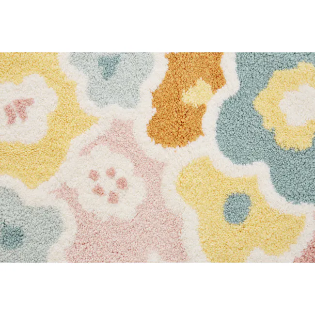 Botanical Floor Mat - Bloom - 3 - Colorful, patterned, soft, fluffy, textured, multicolored, floral, abstract, whimsical