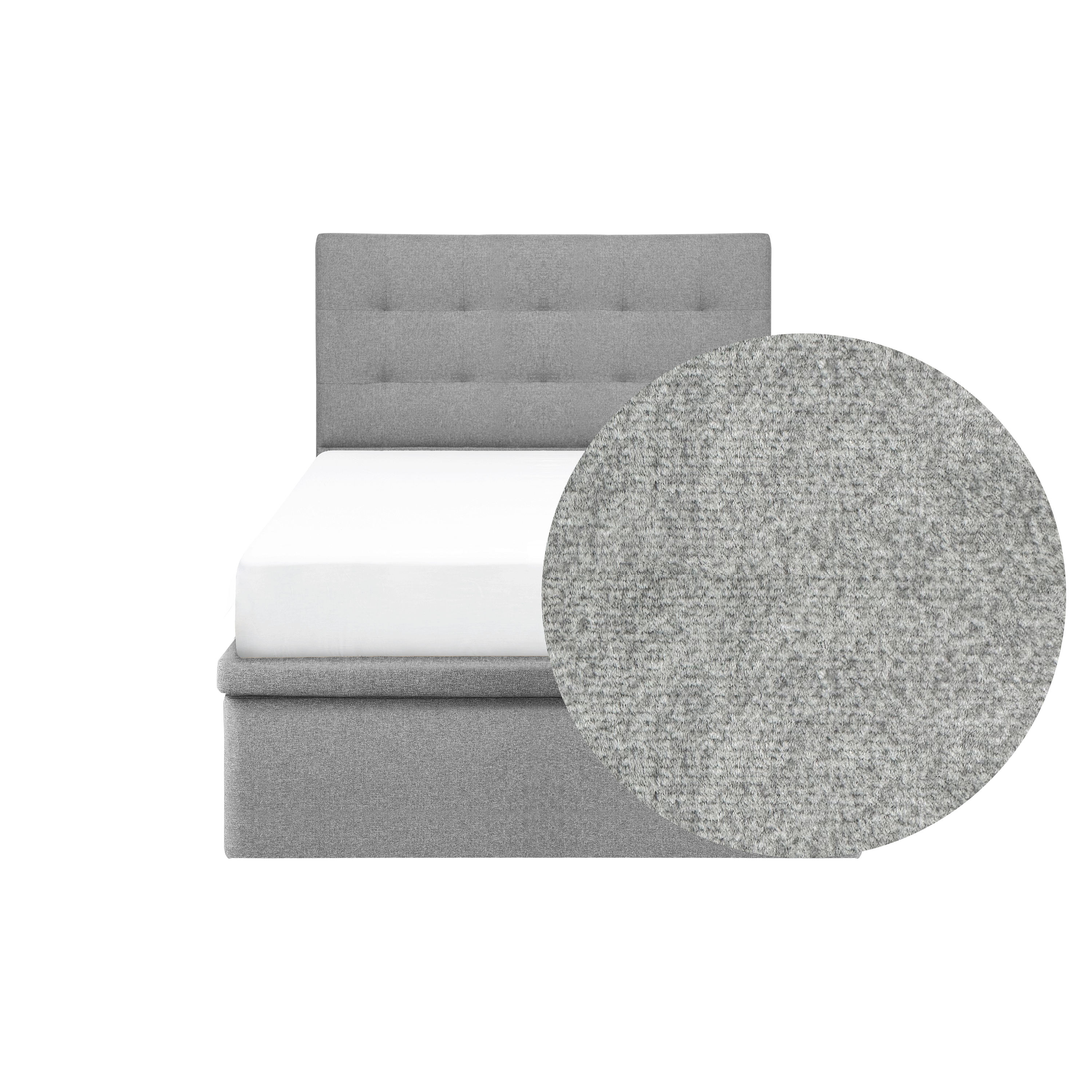 ESSENTIALS Single Headboard Storage Bed - Mink Grey (Pet Friendly)
