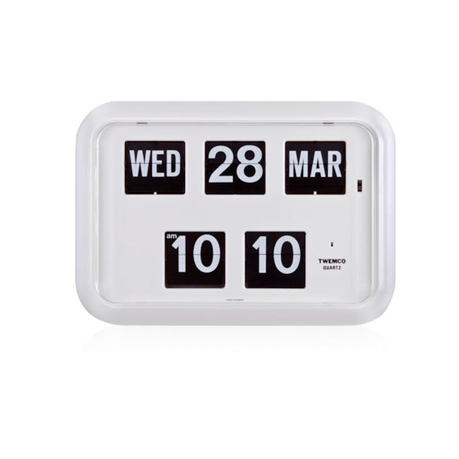 TWEMCO Big Calendar Flip Wall Clock - White - 0