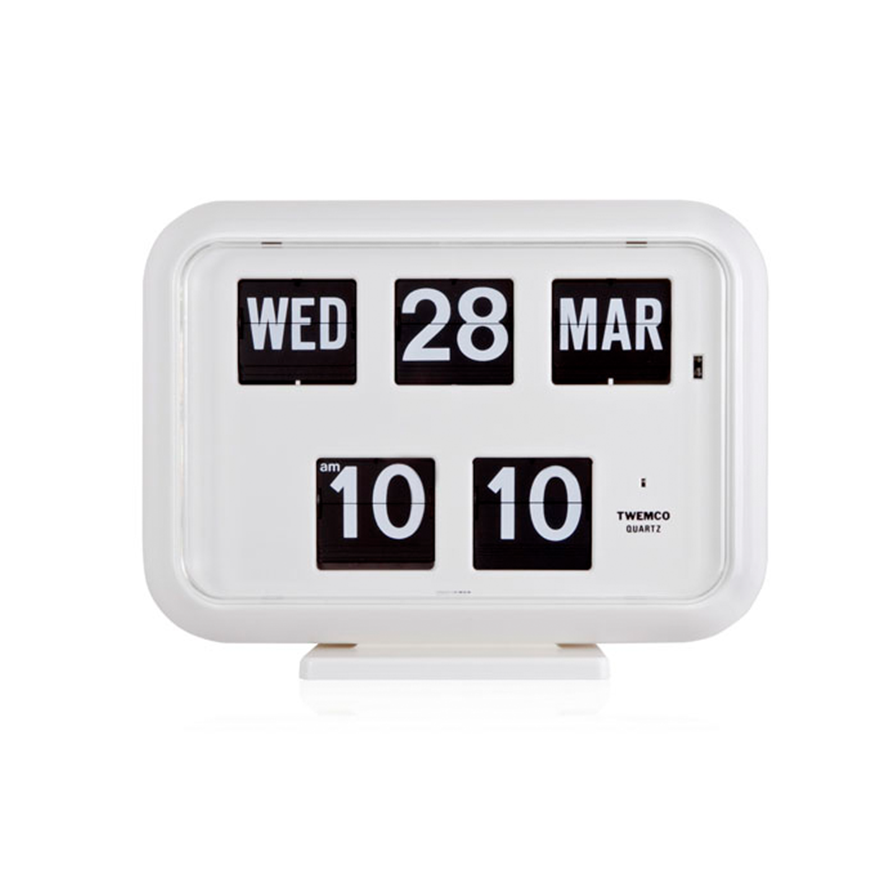 TWEMCO Big Calendar Flip Wall Clock White, TWEMCO Retro Clocks HipVan