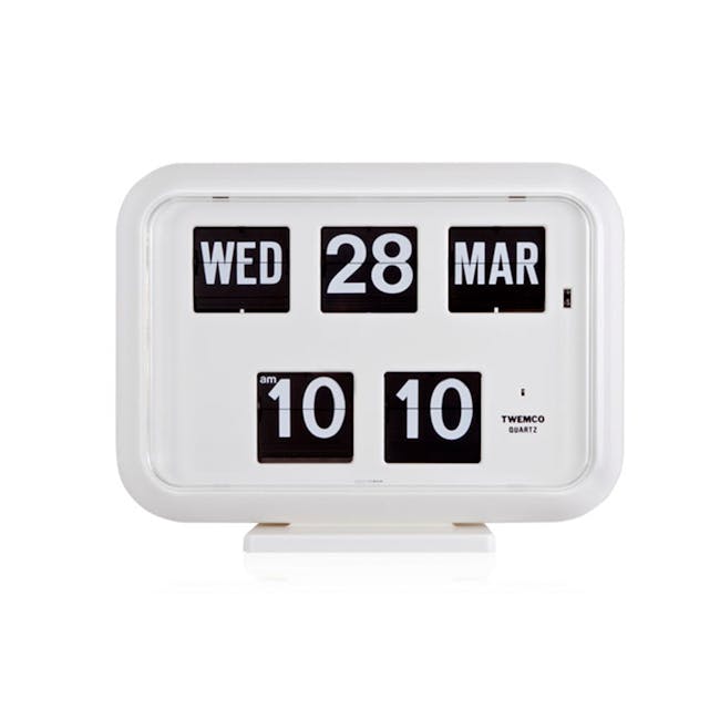 TWEMCO Big Calendar Flip Wall Clock - White - 3