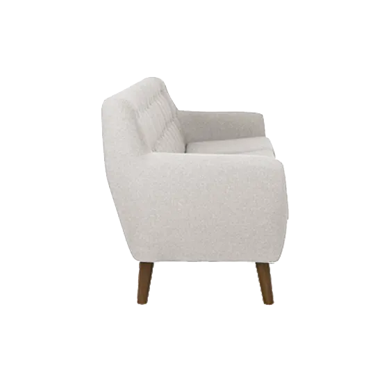 Emma 3 Seater Sofa - Sand - 11 - Modern minimalist armchair, light gray fabric, wooden legs, cozy seating, comfortable
