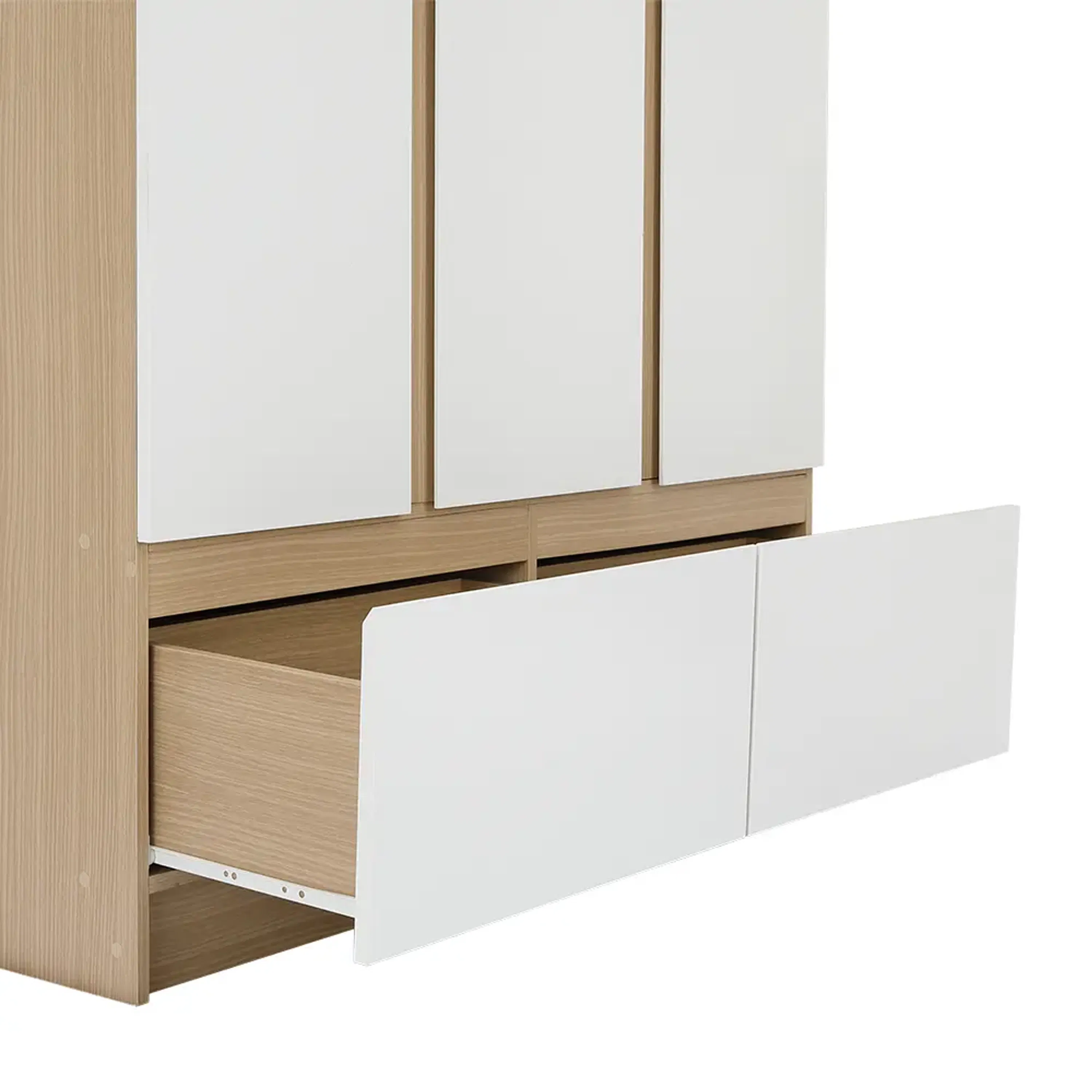 Firoh 3 Door Wardrobe with 2 Drawers - White, Oak - 7