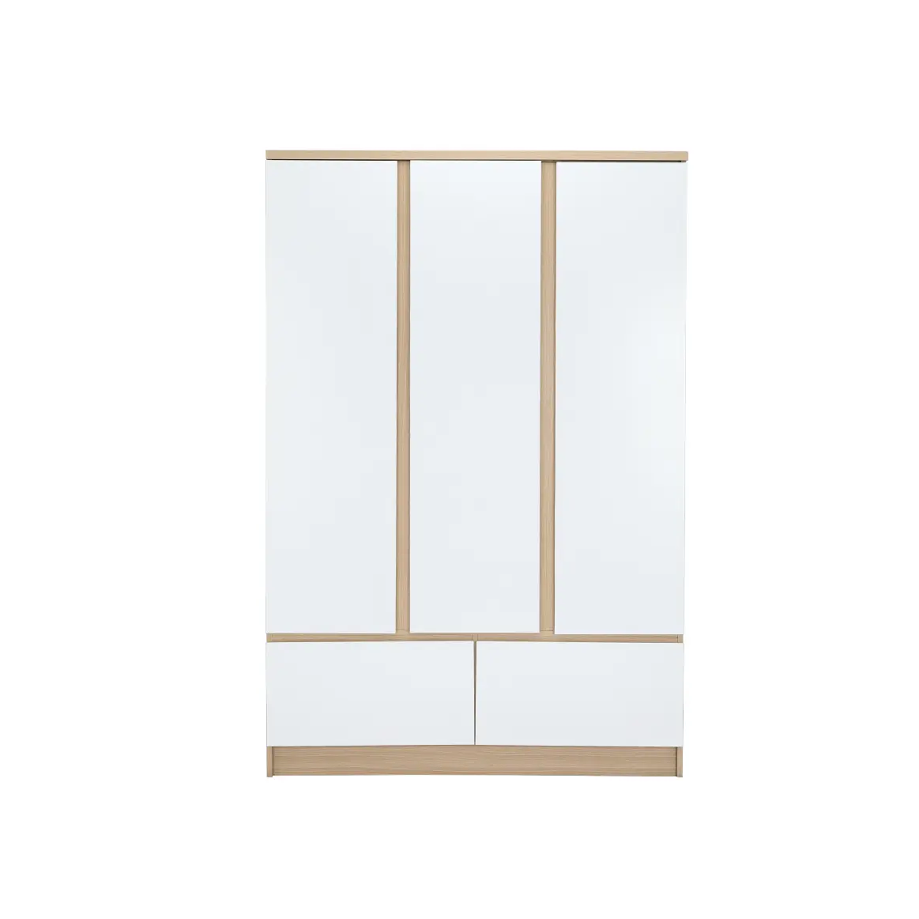 Firoh 3 Door Wardrobe with 2 Drawers - White, Oak