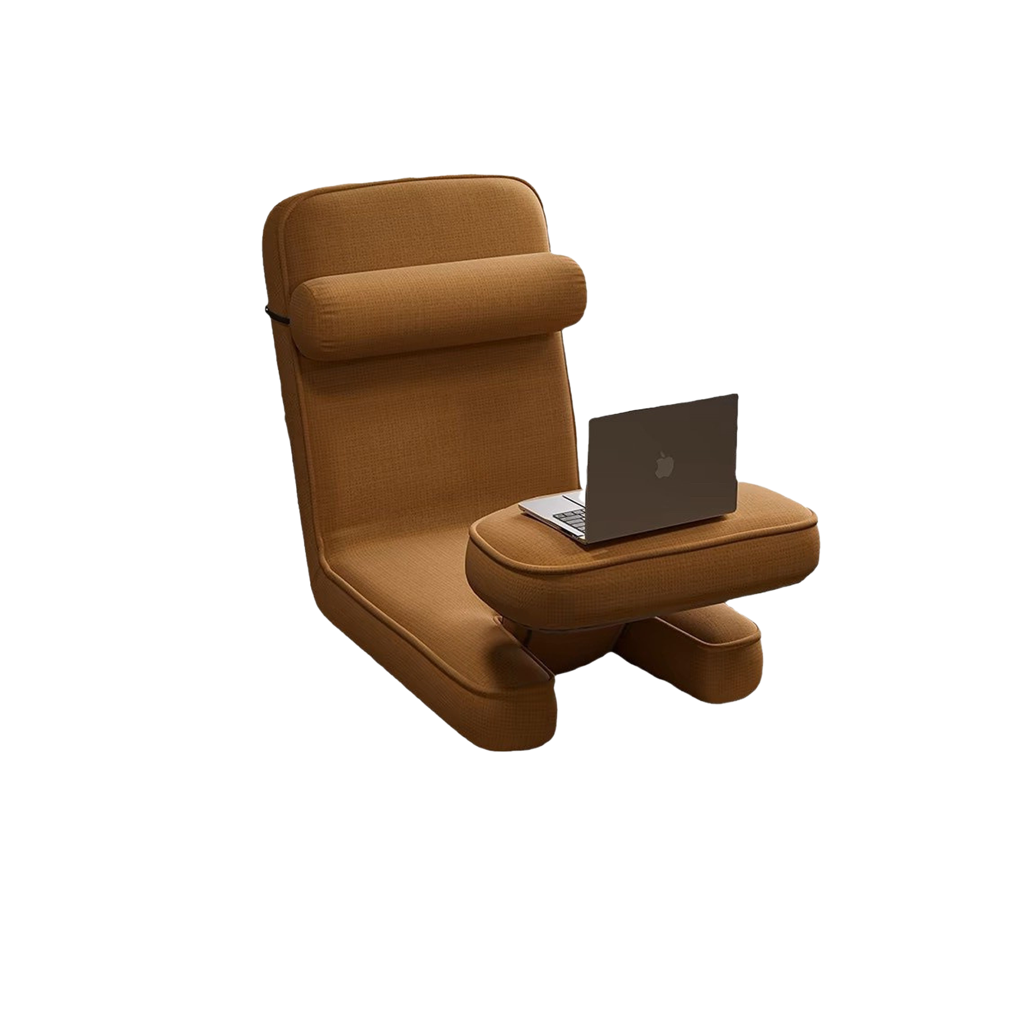 Versa Floor Sofa Bed with Adjustable Table - Brown (Fabric)