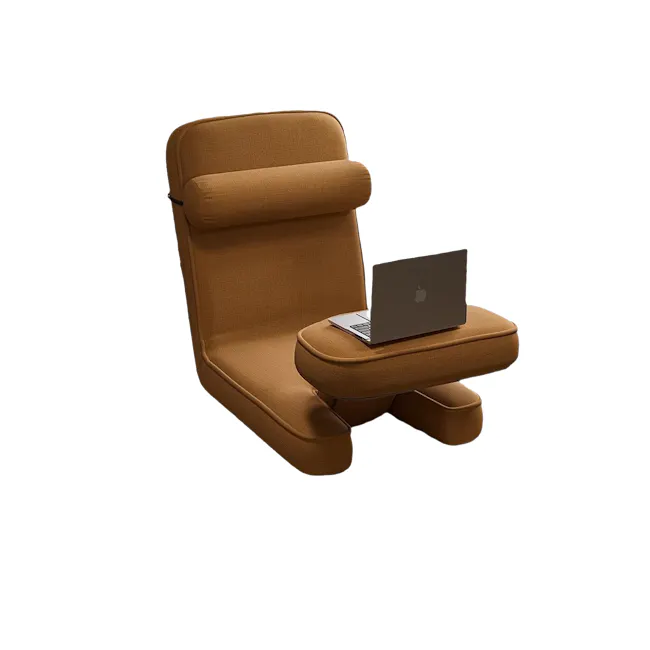 Versa Floor Sofa Bed with Adjustable Table - Brown (Fabric) - 1