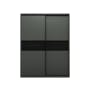 Lorren Sliding Door Wardrobe 3 with Glass Panel - Graphite Linen - 0