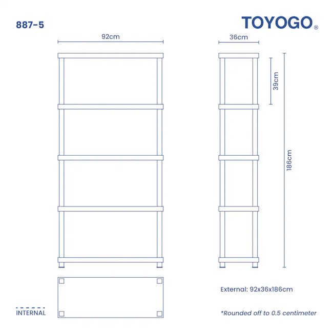 TOYOGO Jiyuu 5 Tier DIY Storage Shelving - 3