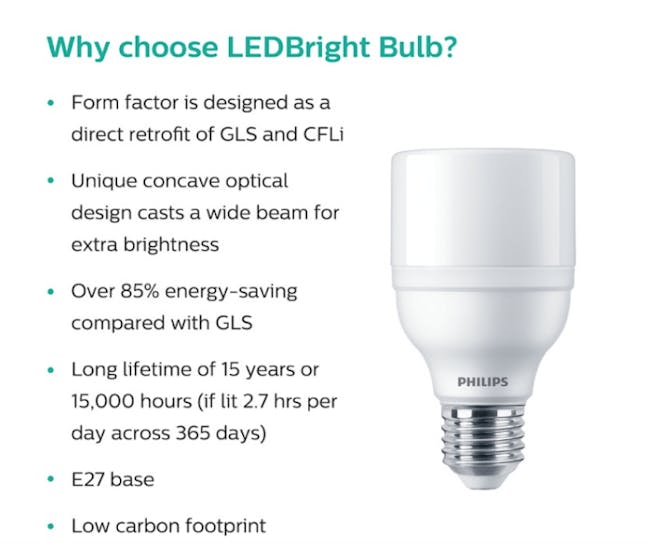 Philips LED Bright E27 - Warm White 3000k - 2