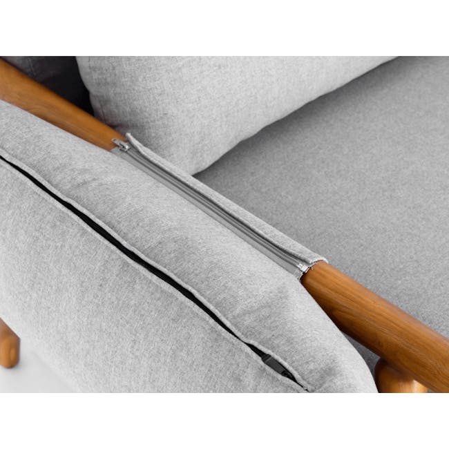 Astrid 2 Seater Sofa - Oak, Slate - 10