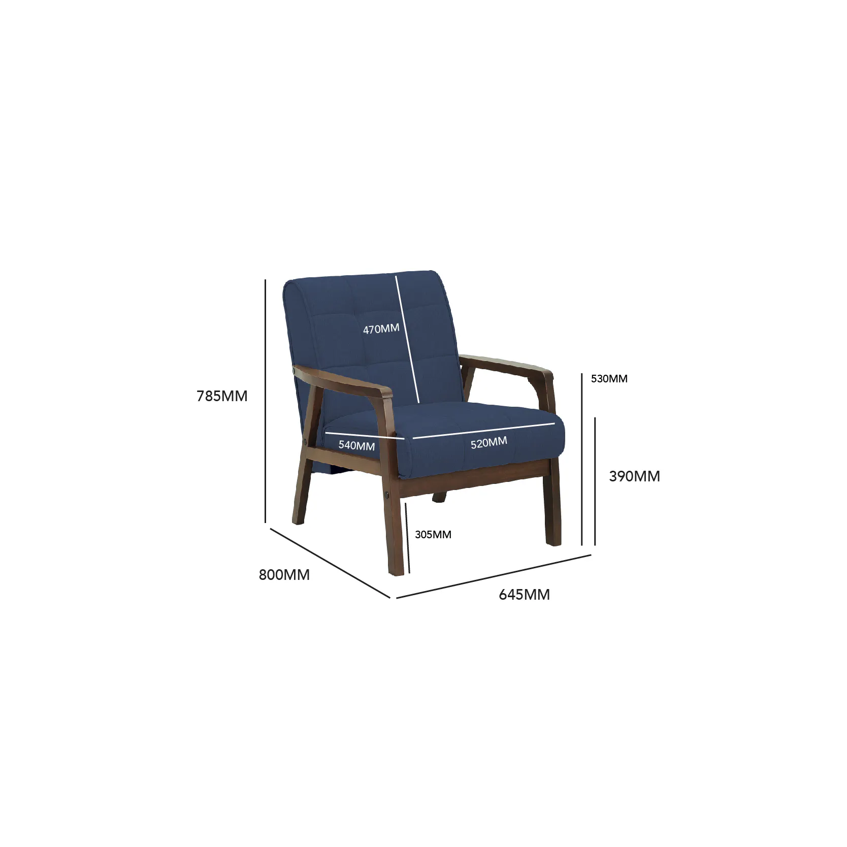 Tucson 3 Seater Sofa with Tucson Armchair - Natural, Cool Grey (Pet Friendly Fabric) - 17 - Blue upholstered armchair with
