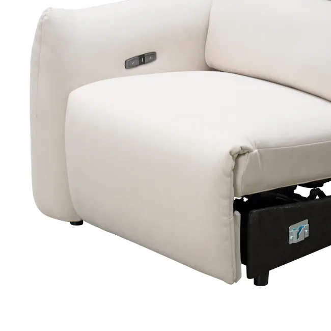 Leighton 2 Seater Power Recliner Sofa - Pearl River (Scratch Resistant Fabric) - Zero Wall - 19