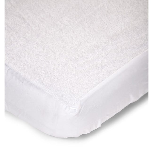 Childhome House Bed Frame Mattress Protector 140x70 cm - 1 - White textured mattress cover, soft and comfortable, neatly