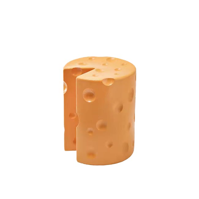 Resin Sculpture Decor Stool - Cheese Block - 1