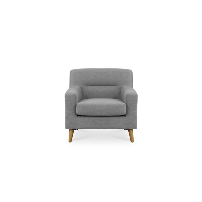 Damien 2 Seater Sofa with Damien Armchair - Grey (Scratch Resistant Fabric) - 7