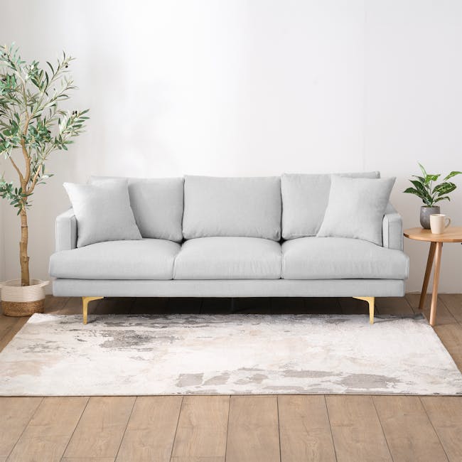 Declan 3 Seater Sofa - Brass, Slate - 2