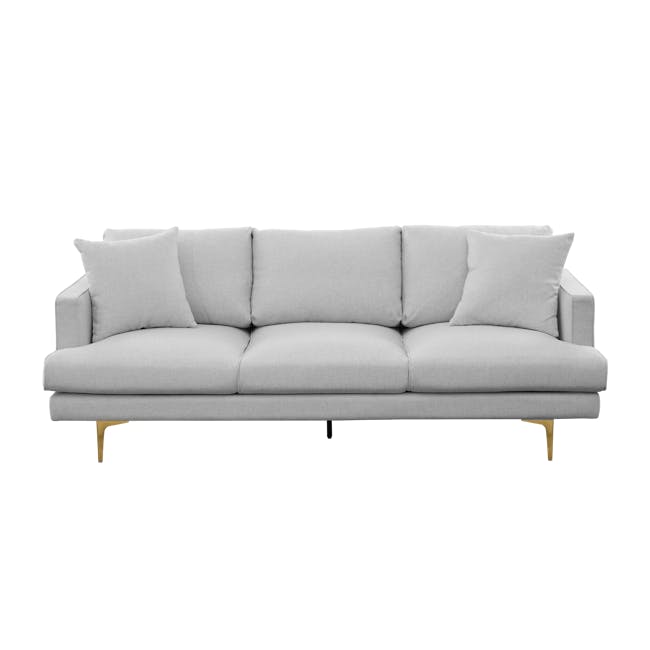 Declan 3 Seater Sofa - Brass, Slate - 1