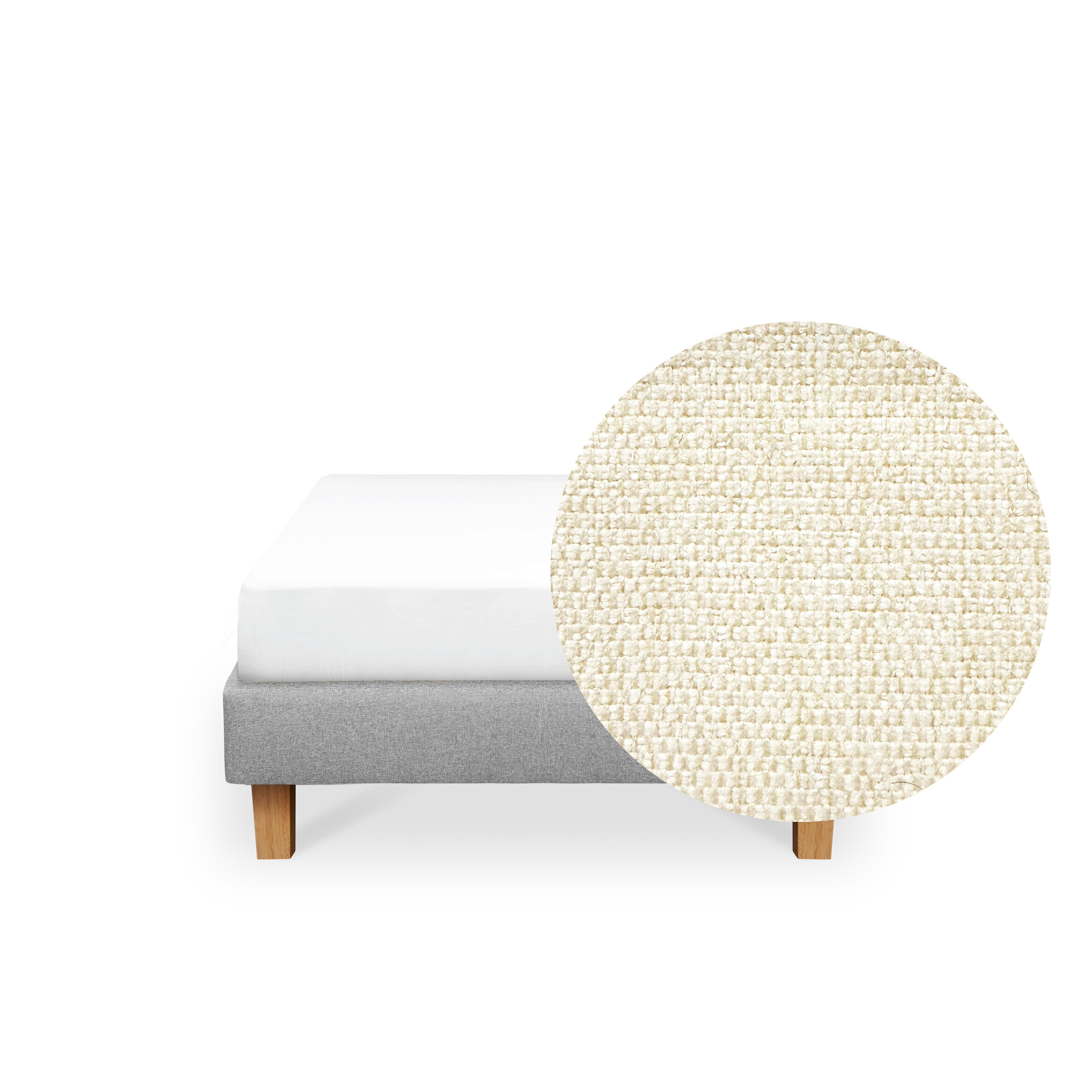 ESSENTIALS Single Divan Bed - Oat (Eco Clean Fabric)
